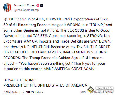 美GDP意外激增4.3%！特朗普歡慶“黃金時代”，專家卻看到了數據注水？