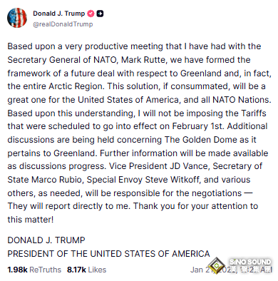 突發重磅！特朗普一篇帖子逆轉市場情緒 黃金閃崩近100美元、道指狂飆近770點