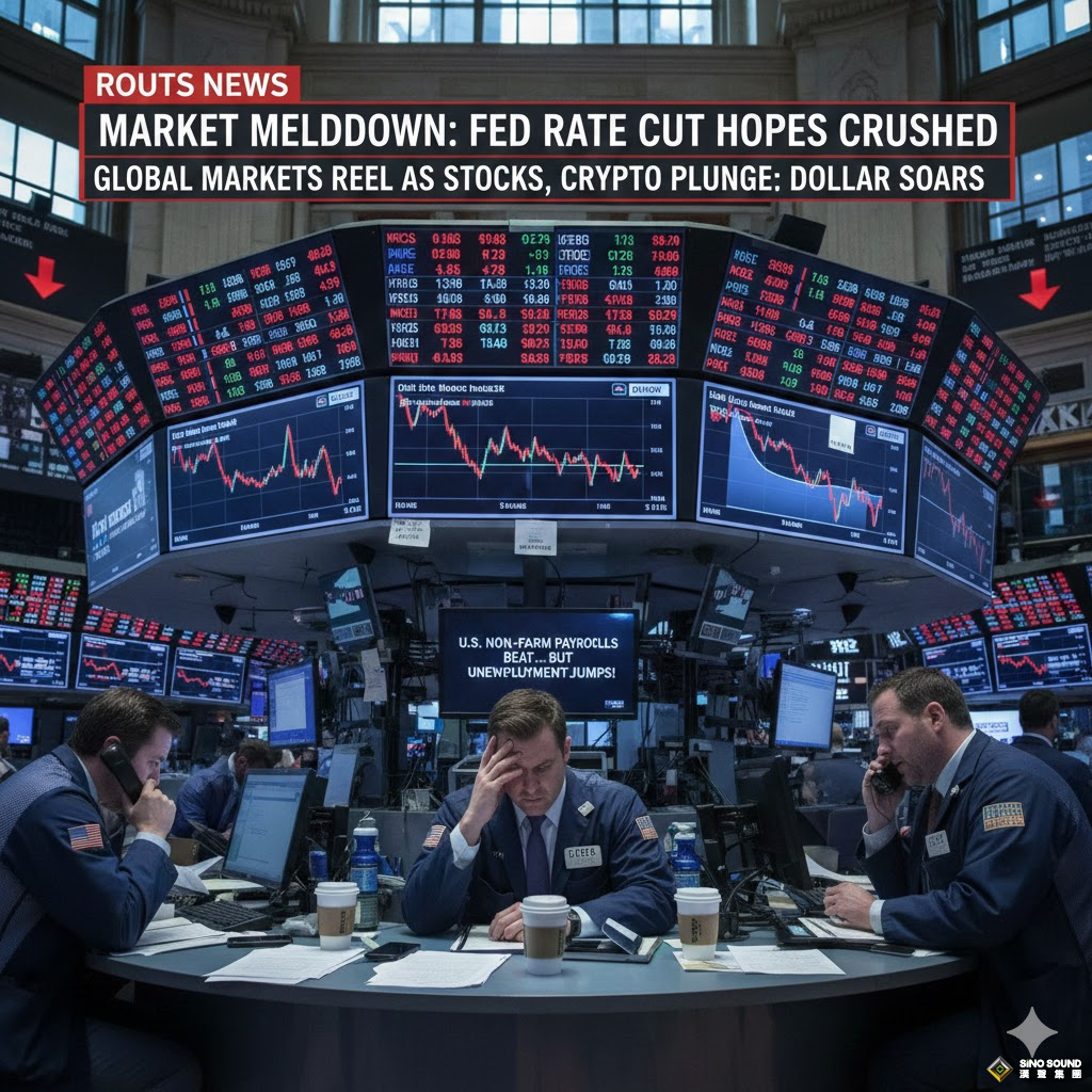 “分裂”非農“粉碎”降息幻想！全球市場坐上“過山車”：道指深V反轉、比特幣跳水、美元走強