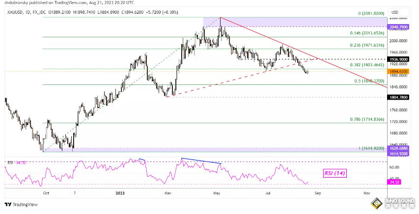 黃金獲得關鍵支撐！ 美債收益率維持15年高點附近 分析師：散戶集體看多意味著要大跌