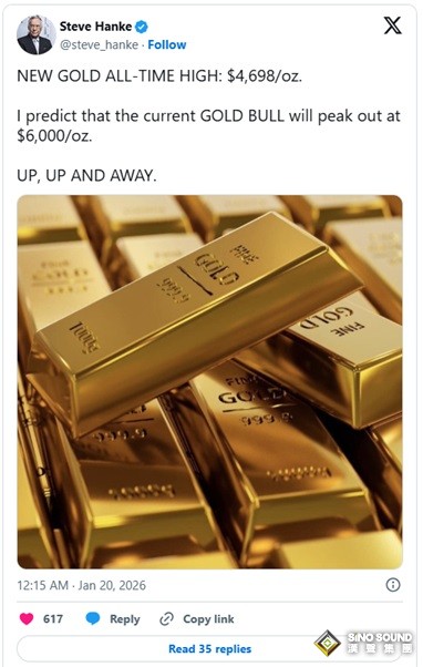 黃金大多頭來了！金價暴漲後 頂級經濟學教授設定新的黃金歷史新高目標價