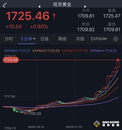 黃金市場大行情！金價短線狂飆突破1725美元 機構：黃金、白銀和原油最新技術前景分析