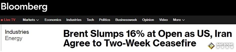 特朗普停火聲明引發原油“瀑布式”下跌！伊朗同意開放海峽 布油價格崩跌16%